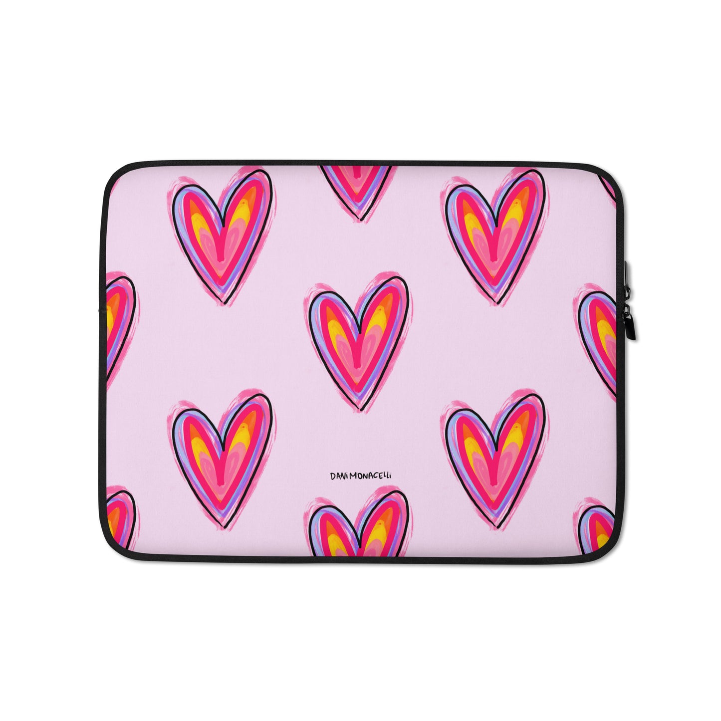 Laptop Sleeve - Pink and purple hearts