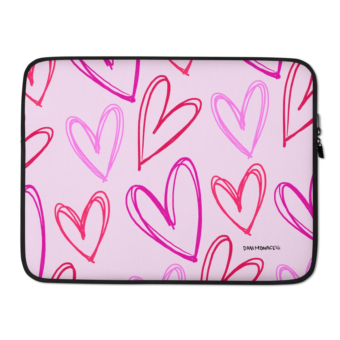 Laptop Sleeve - Pink hearts