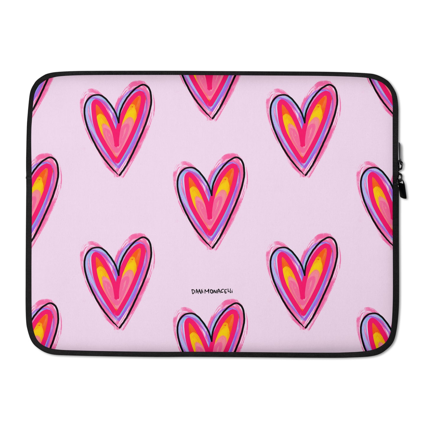 Laptop Sleeve - Pink and purple hearts