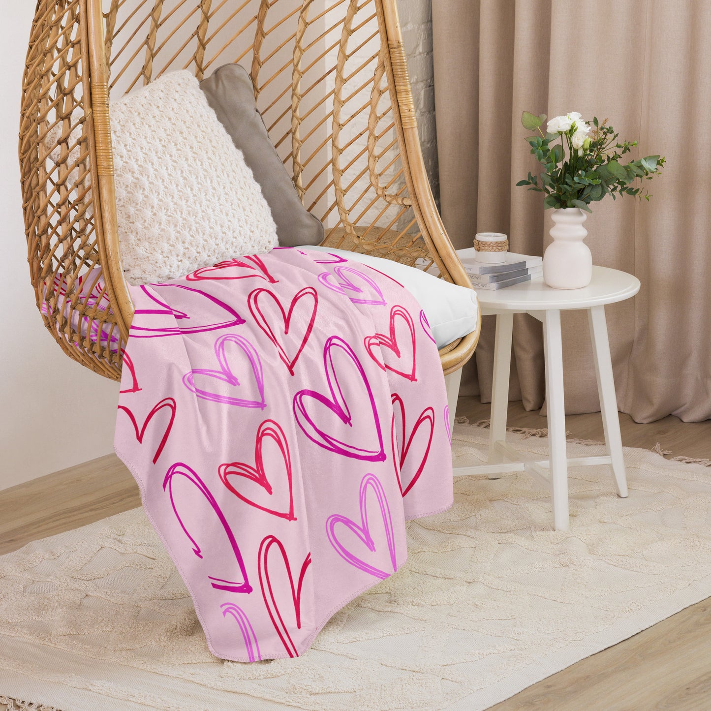 Blanket - pink hearts