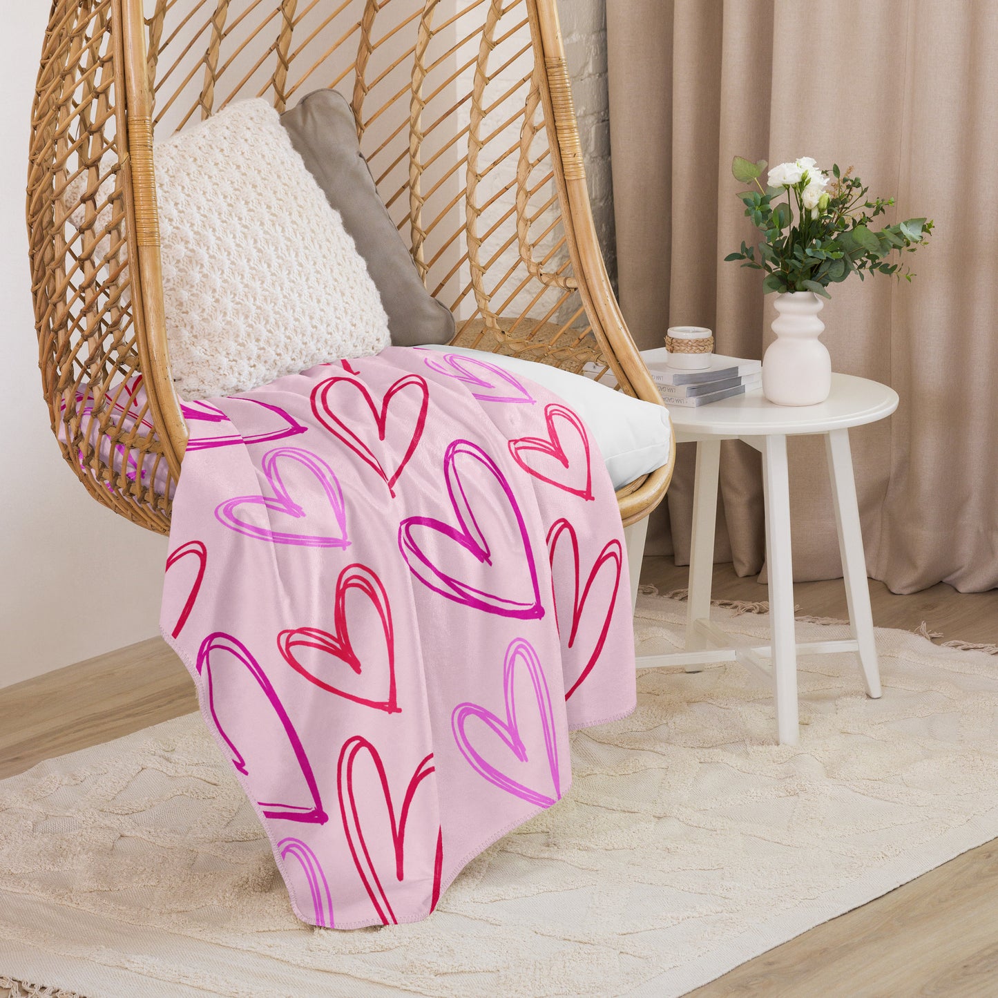 Blanket - pink hearts