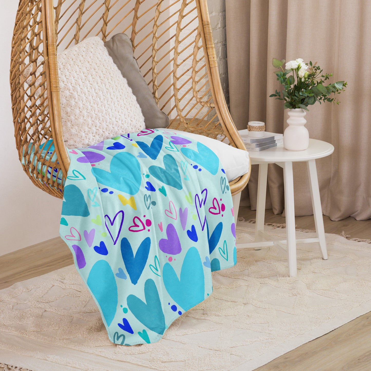 Sherpa blanket - Colorful hearts