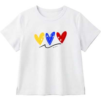 Hearts premium white cotton T-shirt Women