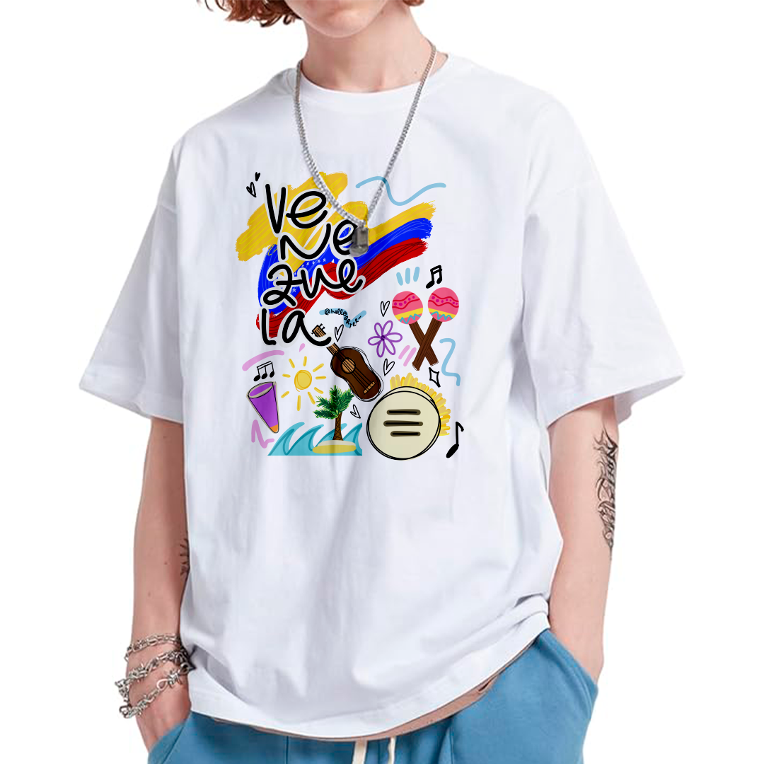 Men Venezuela premium white cotton T-shirt