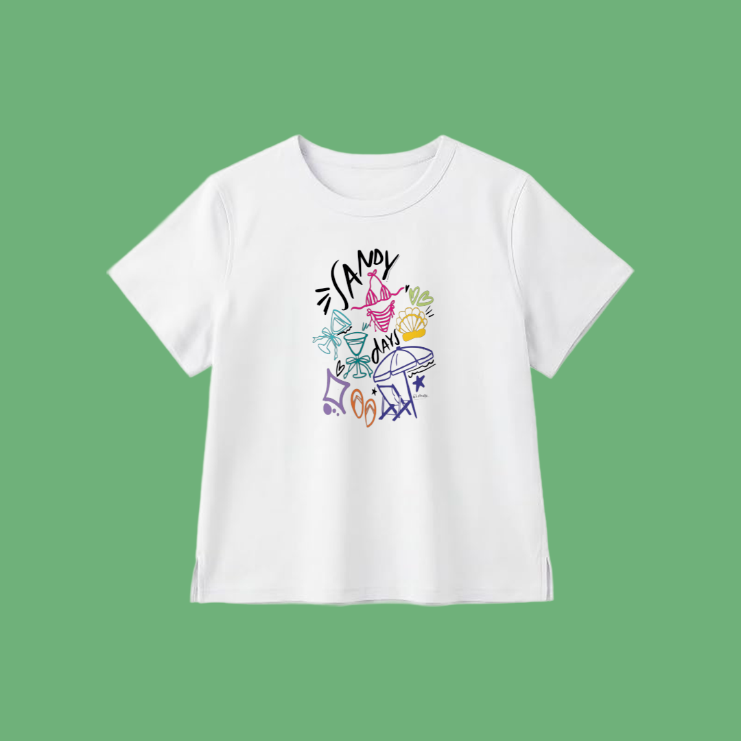Beach Day Women's Premium White Cotton T-Shirt