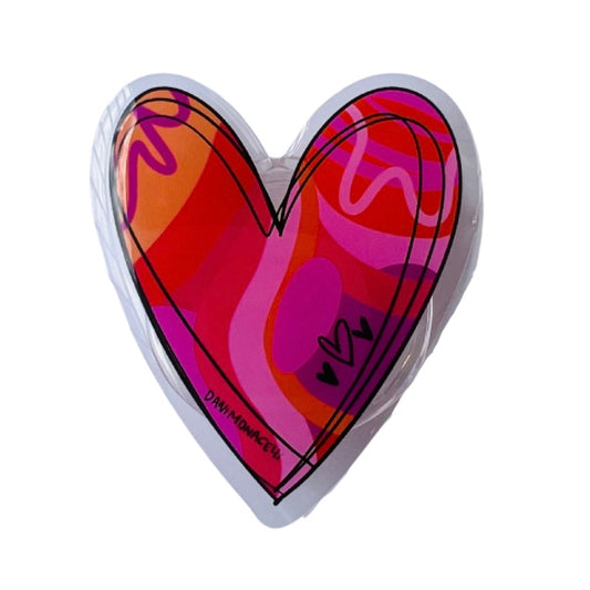 Heart shaped pink and orange popsocket