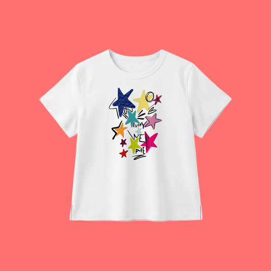 Summer Stars Women's Premium White Cotton T-Shirt