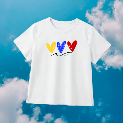 Hearts premium white cotton T-shirt Women