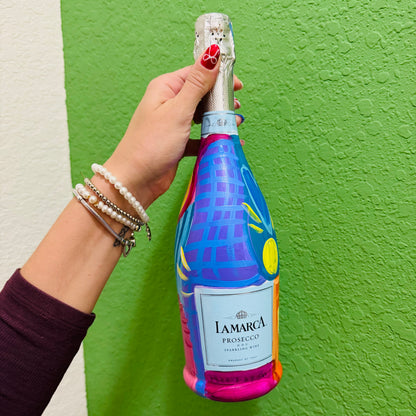 Painted Prosecco bottle