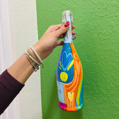 Painted Prosecco bottle
