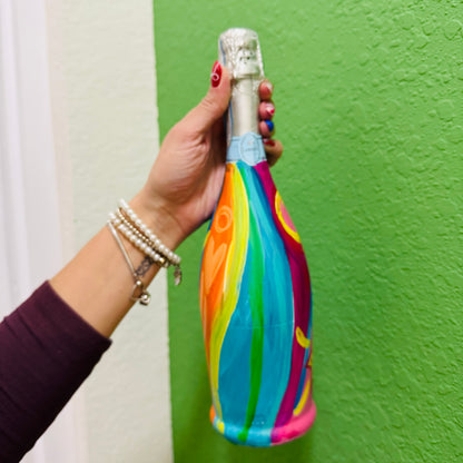 Painted Prosecco bottle