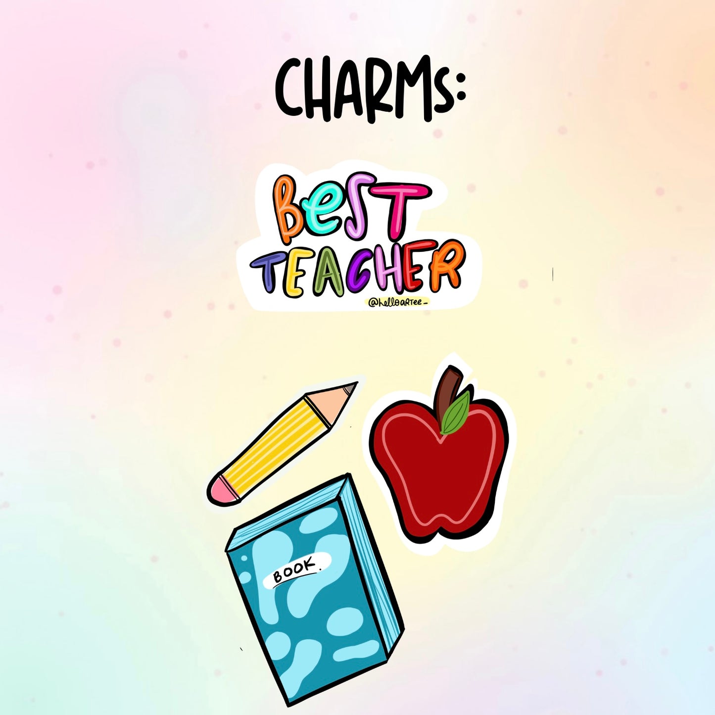 Black and White teacher BagCharm