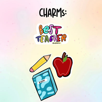 Black and White teacher BagCharm