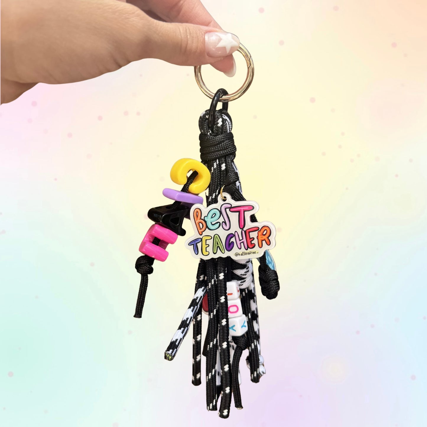 Black and White teacher BagCharm
