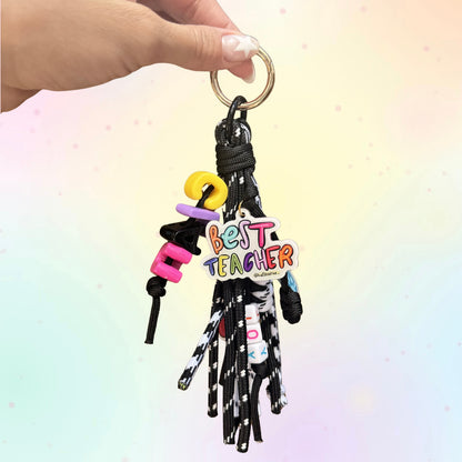 Black and White teacher BagCharm