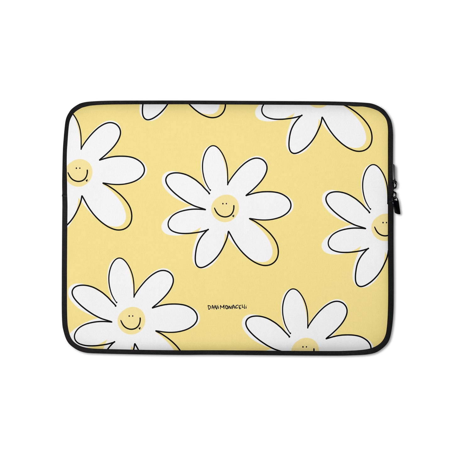 Laptop Sleeve - Happy flowers yellow