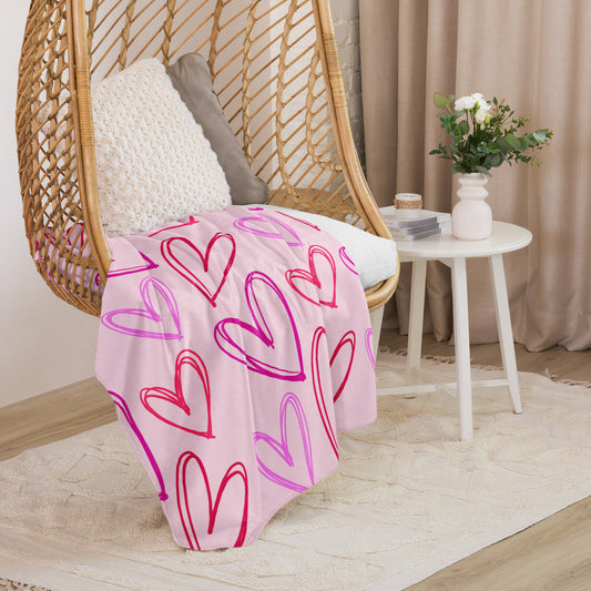 Blanket - pink hearts