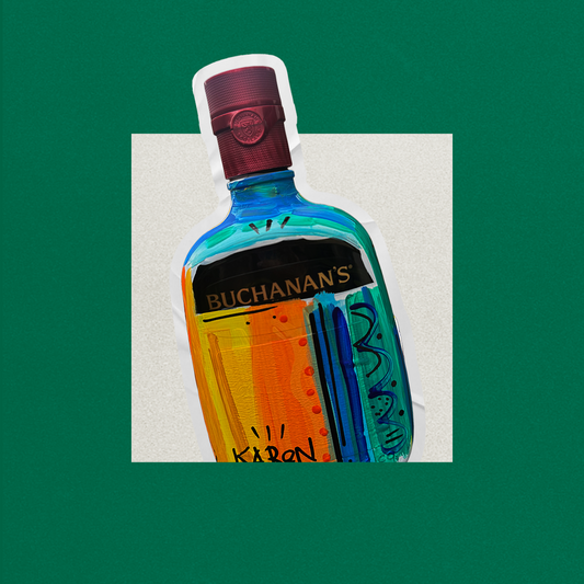 Painted Whiskey bottle
